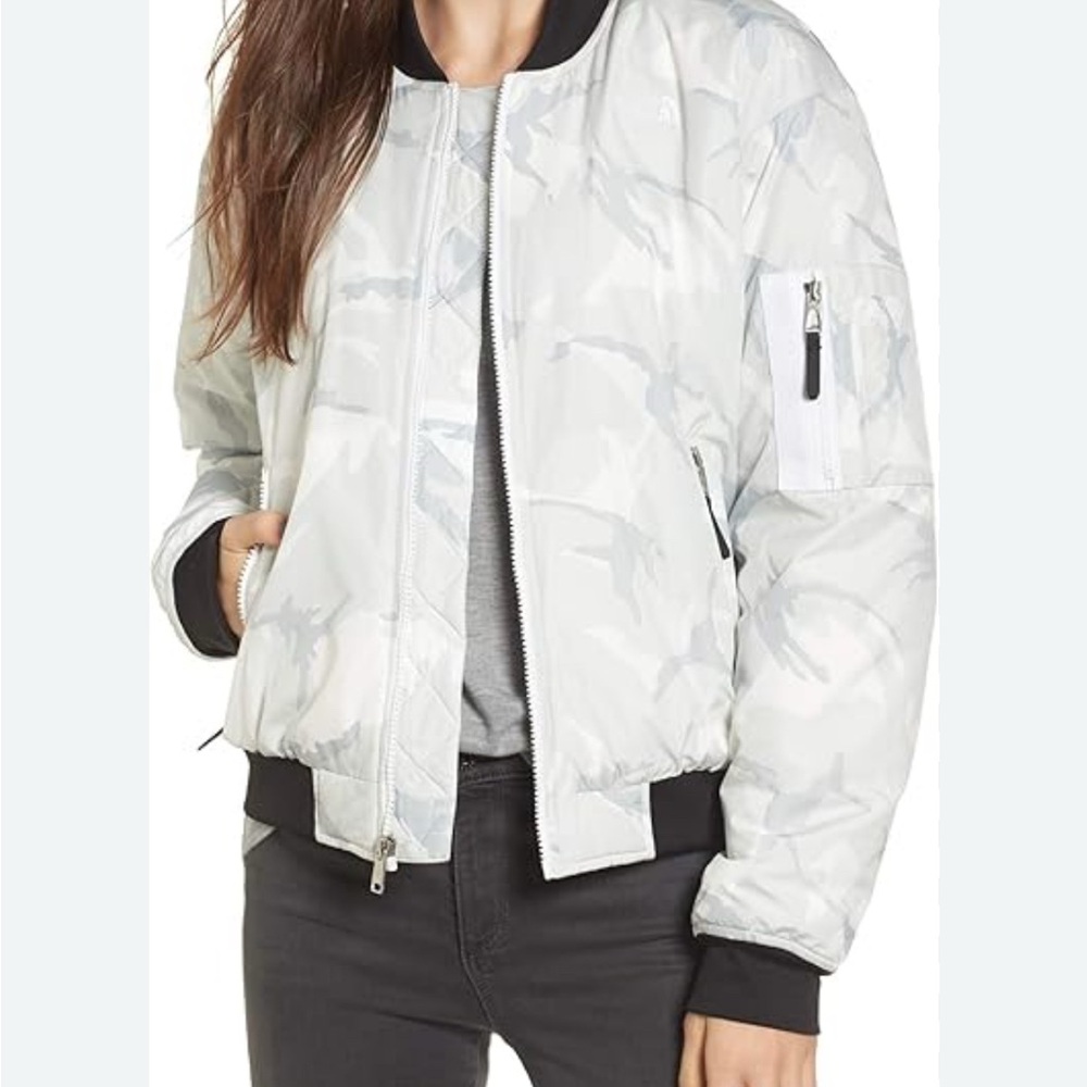 The North Face White gray bomber  PufferJacket Quilted Barstol XSP